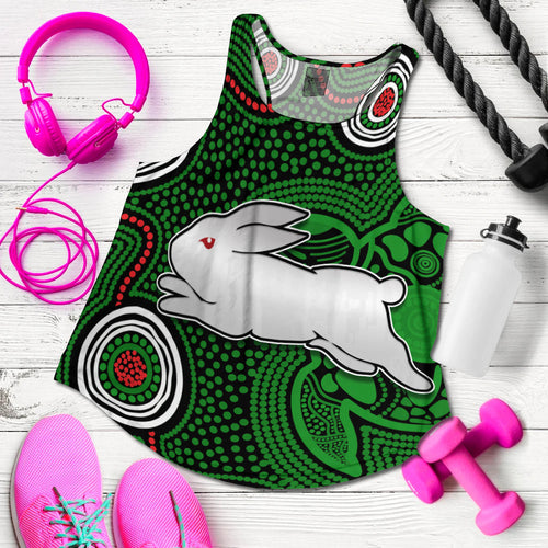 rabbitohs-indigenous-women-racerback-tank-simple-green