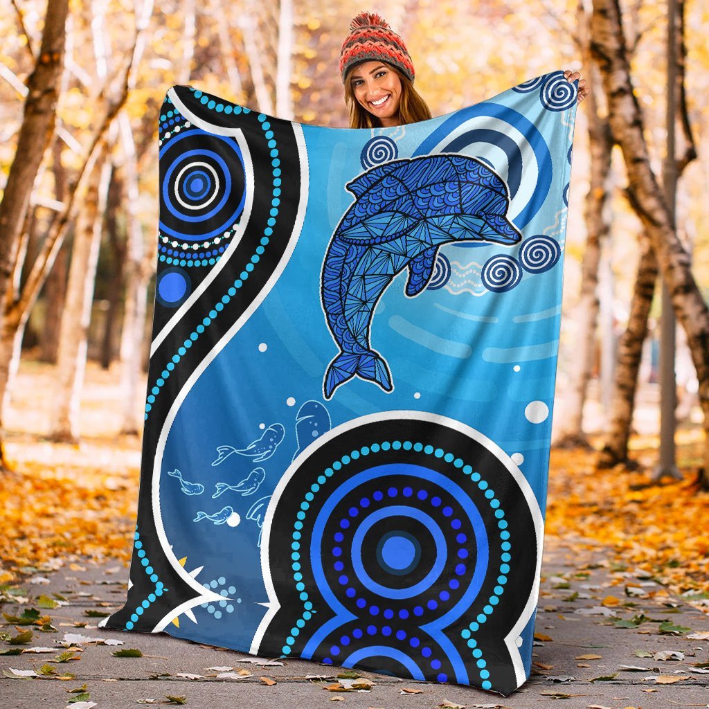 aussie-aboriginal-premium-blanket-dolphin-and-aboriginal-dot-patterns