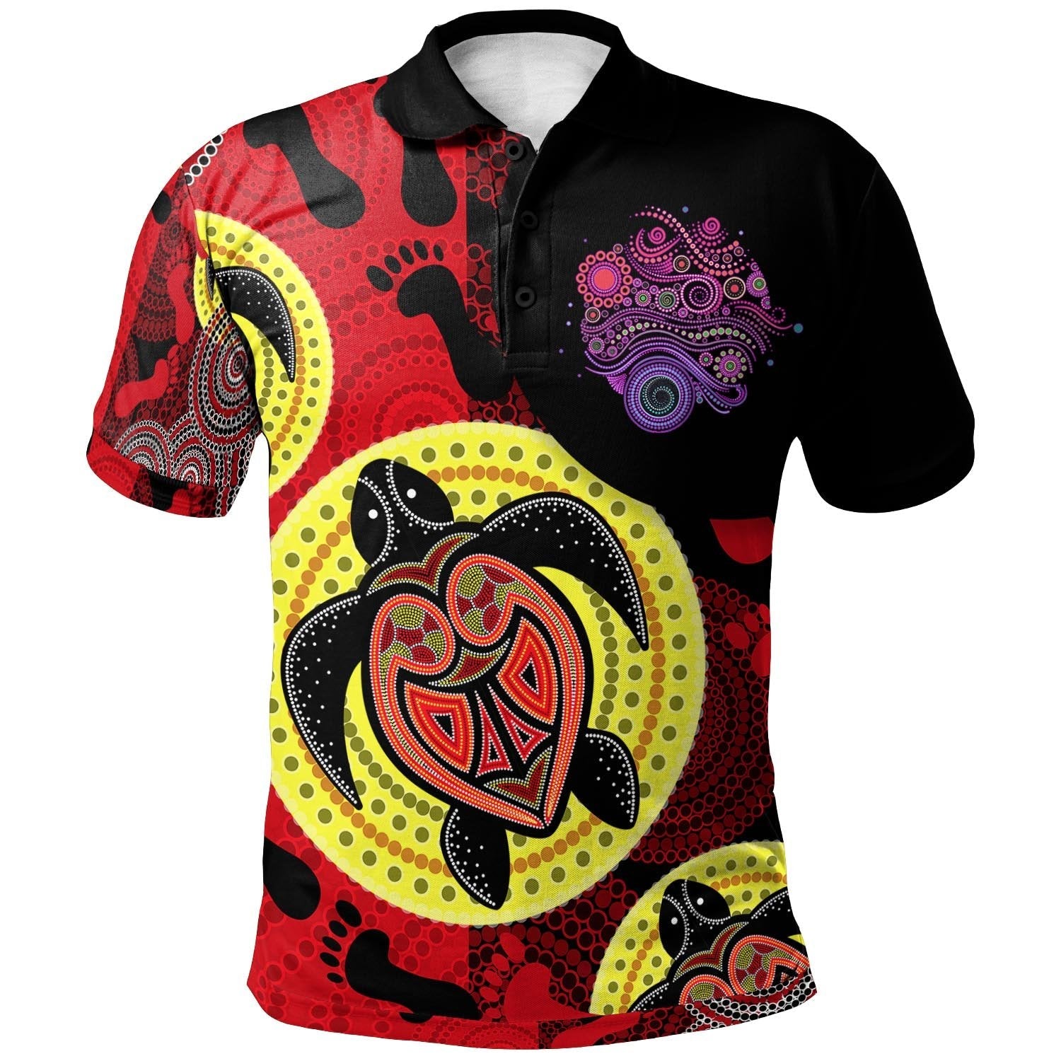 aussie-aboriginal-polo-shirt-with-foot-indigenous