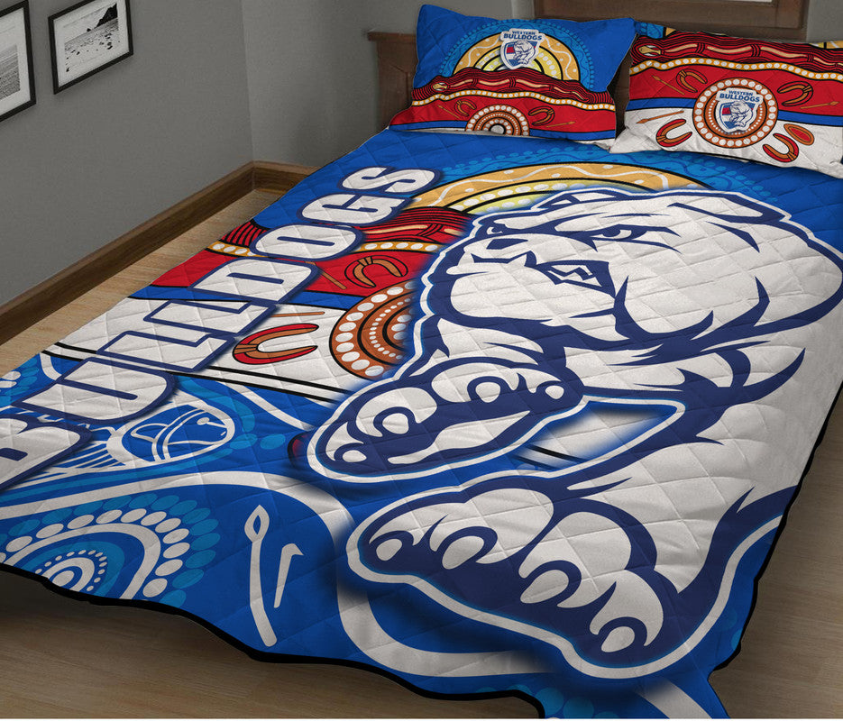 western-bulldogs-aboriginal-football-quilt-bed-set-dogs-style