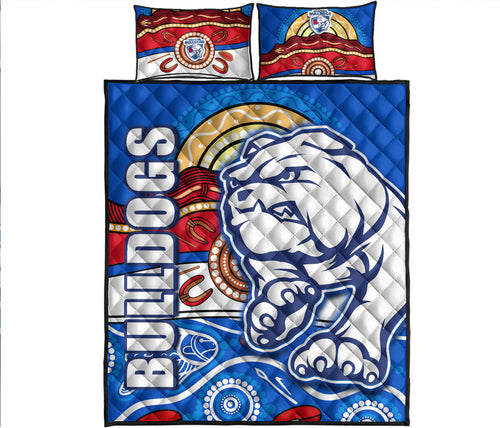 western-bulldogs-aboriginal-football-quilt-bed-set-dogs-style