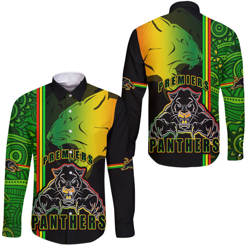penrith-panthers-premiers-hawaii-long-sleeve-button-shirt-angry-panther-indigenous-aboriginal-style