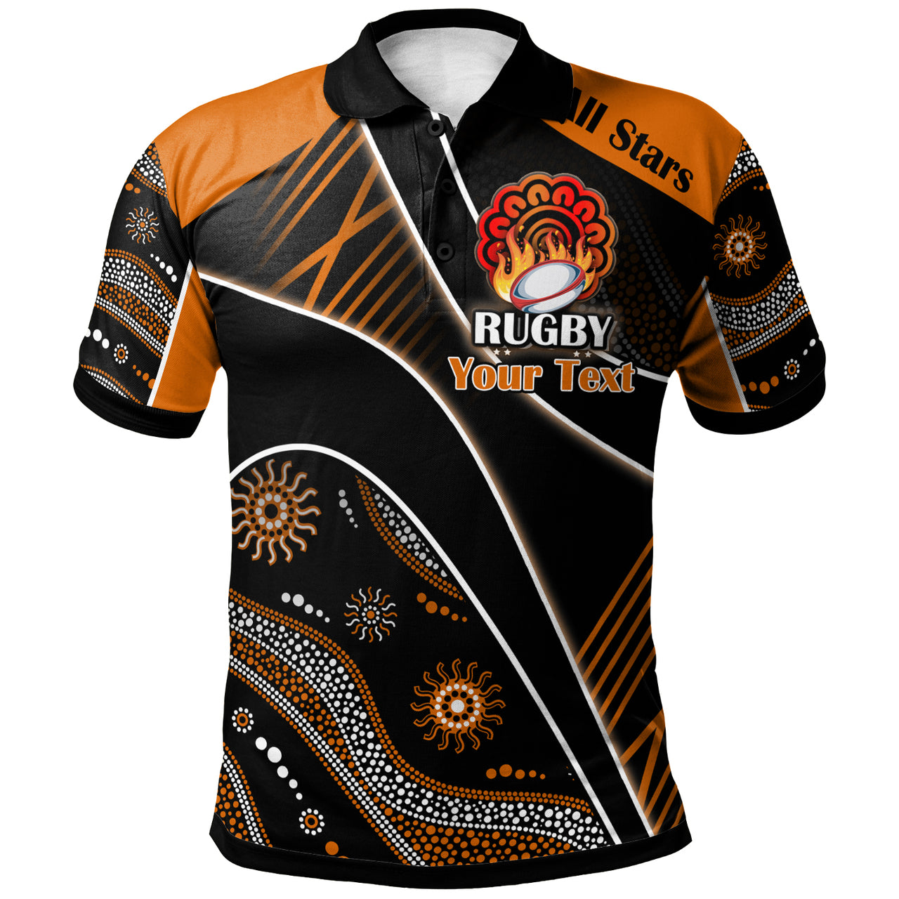all-stars-rugby-polo-shirt-custom-rugby-ball-in-fire-polo-shirt