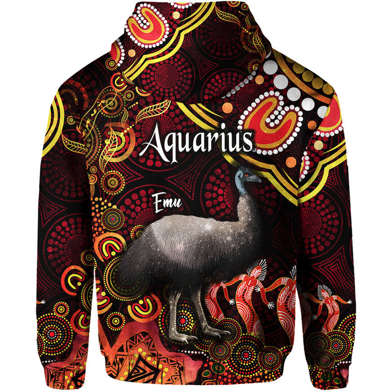 australian-astrology-zip-up-and-pullover-hoodie-aquarius-emu-glider-zodiac-aboriginal-vibes-red