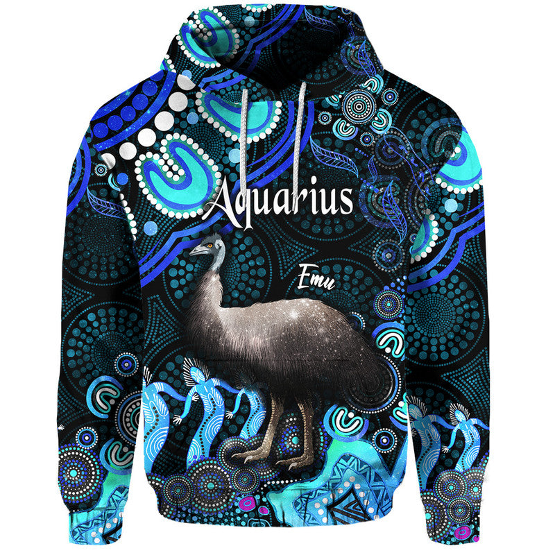 australian-astrology-zip-up-and-pullover-hoodie-aquarius-emu-glider-zodiac-aboriginal-vibes-blue