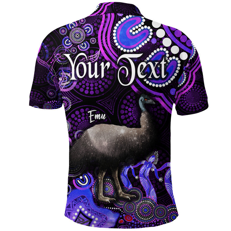 custom-personalised-australian-astrology-polo-shirt-aquarius-emu-glider-zodiac-aboriginal-vibes-purple