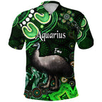 custom-personalised-australian-astrology-polo-shirt-aquarius-emu-glider-zodiac-aboriginal-vibes-green