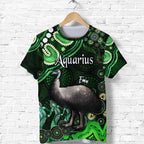 australian-astrology-t-shirt-aquarius-emu-glider-zodiac-aboriginal-vibes-green