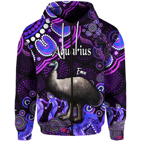 australian-astrology-zip-up-and-pullover-hoodie-aquarius-emu-glider-zodiac-aboriginal-vibes-purple