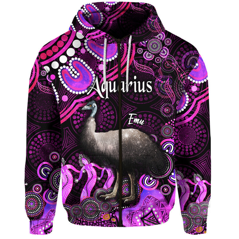 custom-personalised-australian-astrology-zip-up-and-pullover-hoodie-aquarius-emu-glider-zodiac-aboriginal-vibes-pink