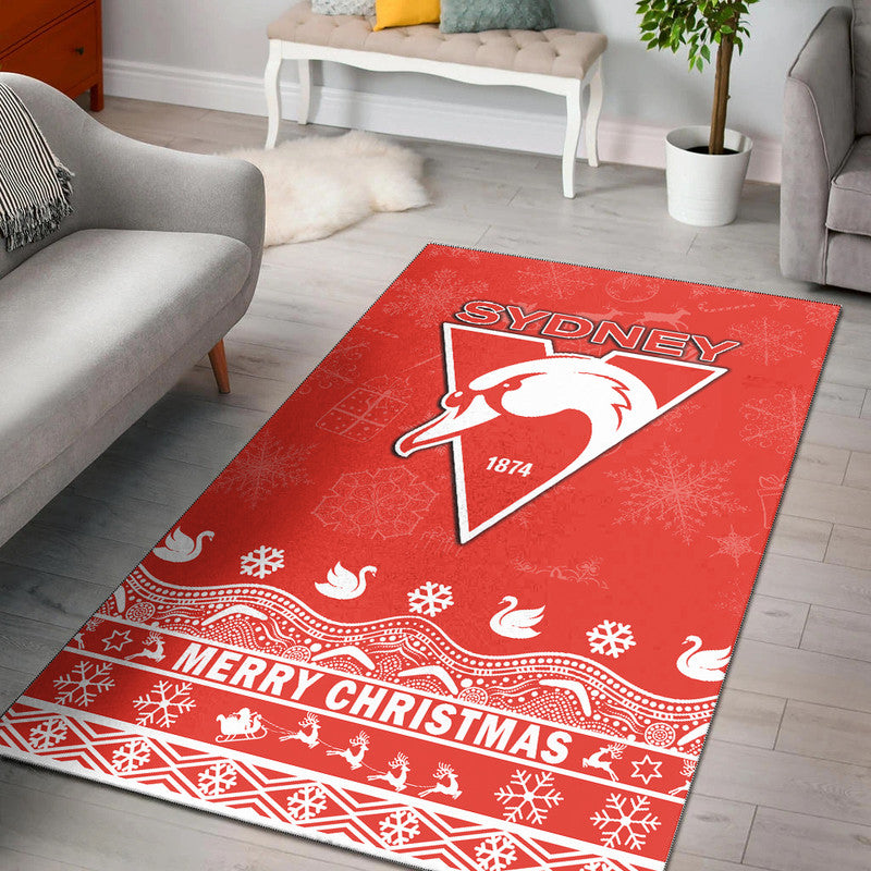 sydney-swans-unique-winter-season-area-rug-swans-merry-christmas-no2