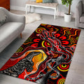 aboriginal-lizard-area-rug-red-color