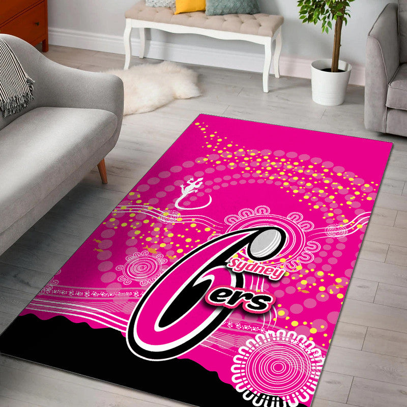 sydney-sixers-area-rug-cricket-aboriginal-vibe