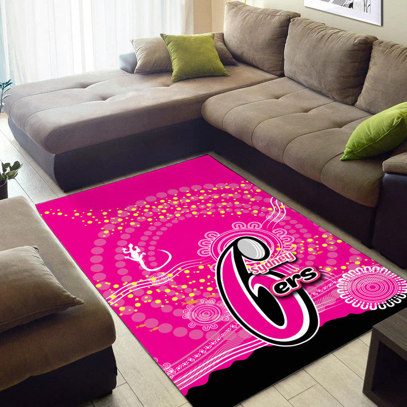 sydney-sixers-area-rug-cricket-aboriginal-vibe