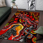 aboriginal-lizard-area-rug-red-color