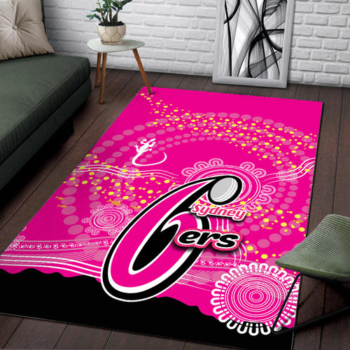 sydney-sixers-area-rug-cricket-aboriginal-vibe