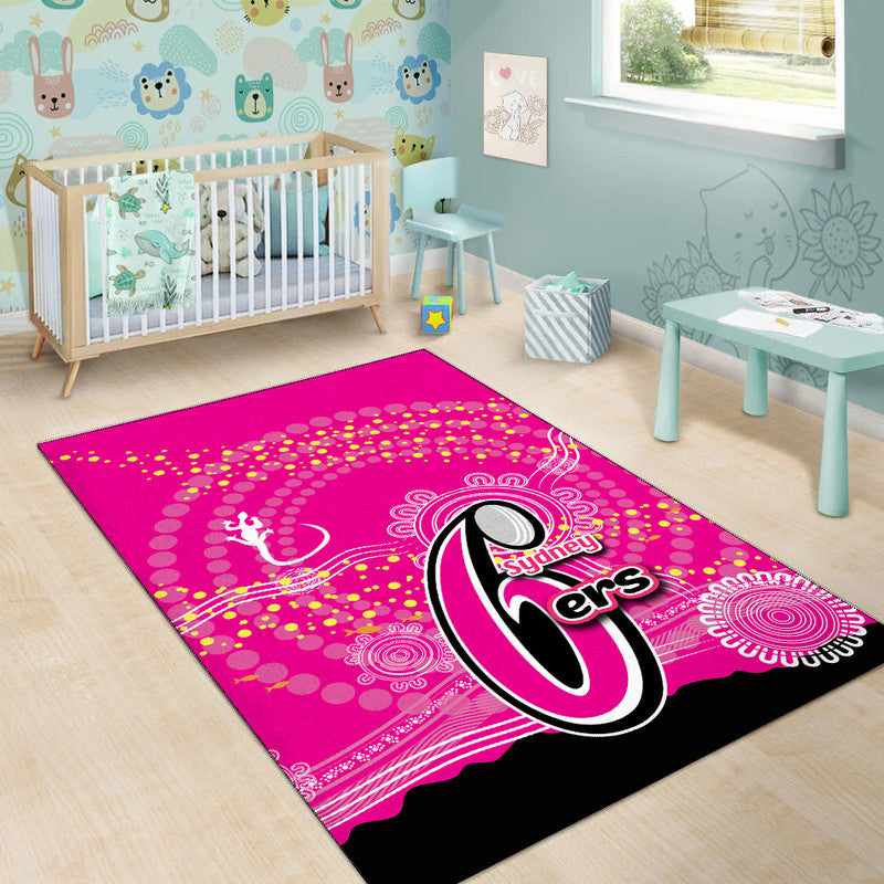 sydney-sixers-area-rug-cricket-aboriginal-vibe