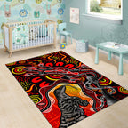 aboriginal-lizard-area-rug-red-color