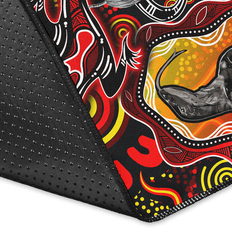 aboriginal-lizard-area-rug-red-color
