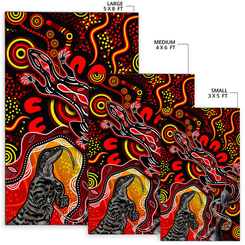 aboriginal-lizard-area-rug-red-color