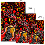 aboriginal-lizard-area-rug-red-color