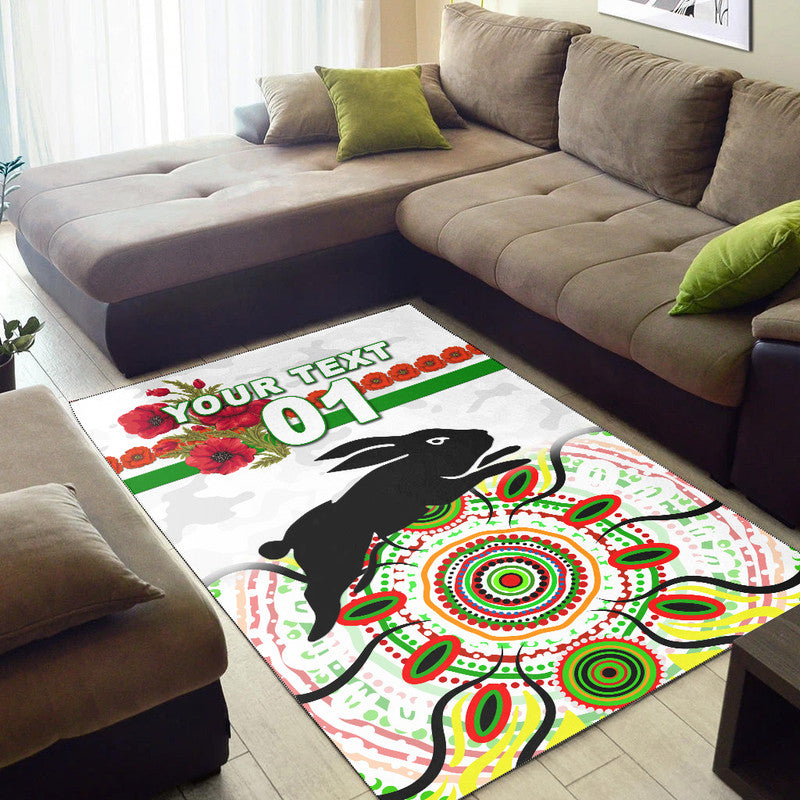 custom-personalised-south-sydney-rabbitohs-anzac-2022-area-rug-indigenous-vibes-white