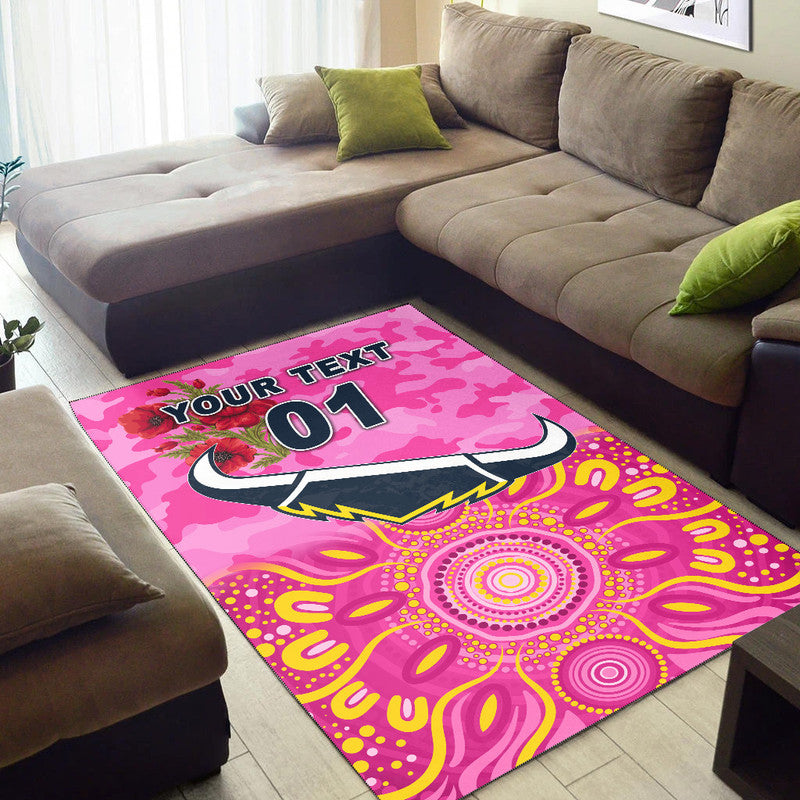 custom-personalised-north-queensland-cowboys-anzac-2022-area-rug-indigenous-vibes-pink