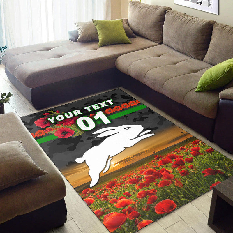 custom-personalised-south-sydney-rabbitohs-anzac-2022-area-rug-poppy-flowers-vibes-black