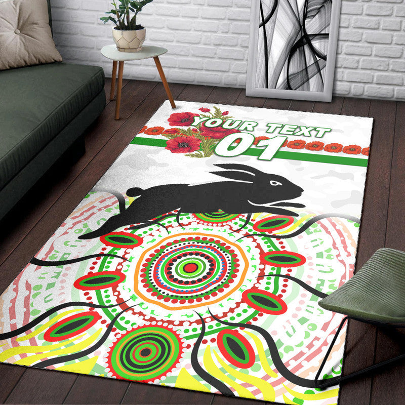 custom-personalised-south-sydney-rabbitohs-anzac-2022-area-rug-indigenous-vibes-white