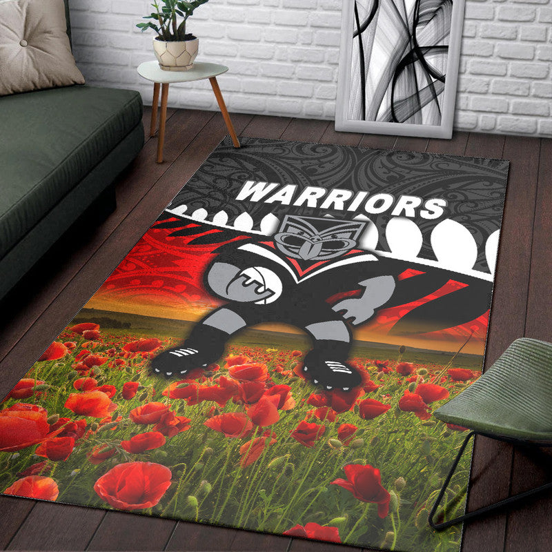 new-zealand-warriors-anzac-2022-area-rug-maori-poppy-flowers-vibes