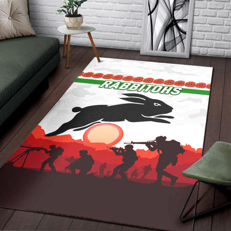 south-sydney-rabbitohs-anzac-2022-area-rug-simple-style-white