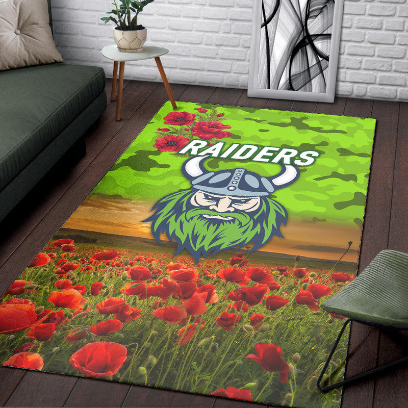 canberra-raiders-anzac-2022-area-rug-poppy-flowers-vibes