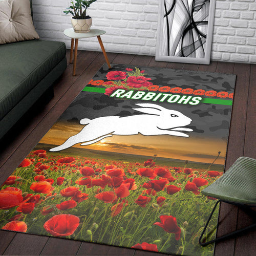 south-sydney-rabbitohs-anzac-2022-area-rug-poppy-flowers-vibes-black