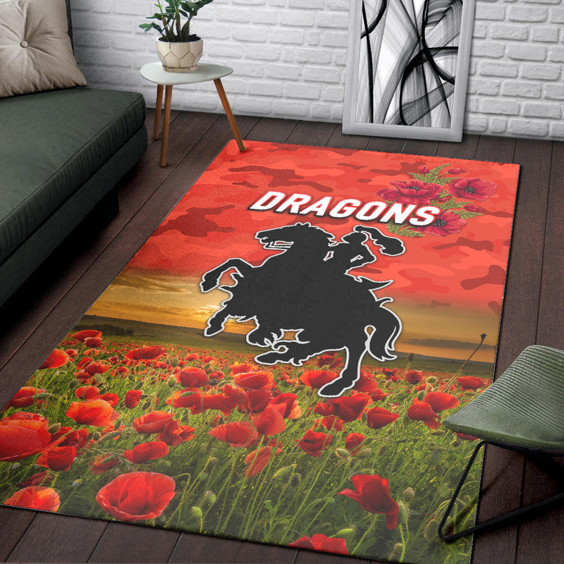 st-george-illawarra-dragons-anzac-2022-area-rug-poppy-flowers-vibes-red