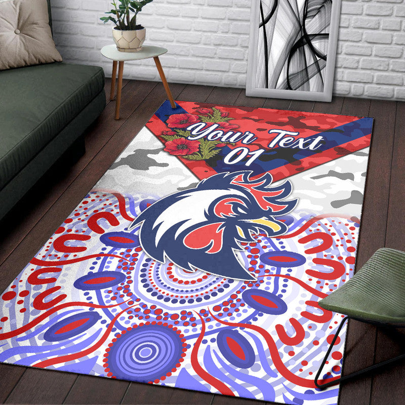 custom-personalised-sydney-roosters-anzac-2022-area-rug-indigenous-vibes-white