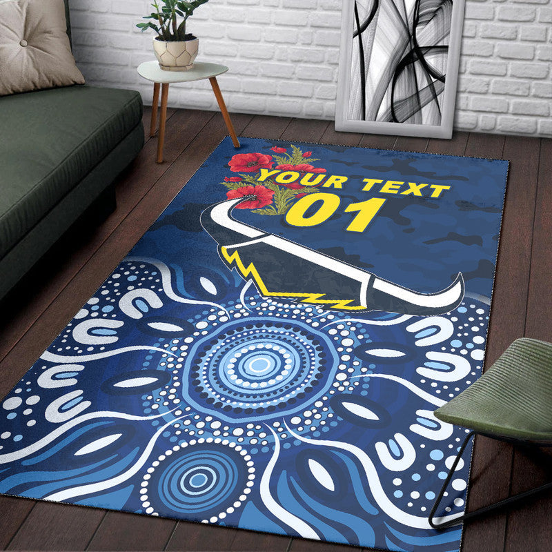 custom-personalised-north-queensland-cowboys-anzac-2022-area-rug-indigenous-vibes-blue