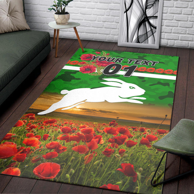 custom-personalised-south-sydney-rabbitohs-anzac-2022-area-rug-poppy-flowers-vibes-green