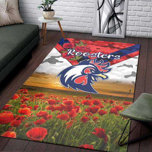 sydney-roosters-anzac-2022-area-rug-poppy-flowers-vibes-white