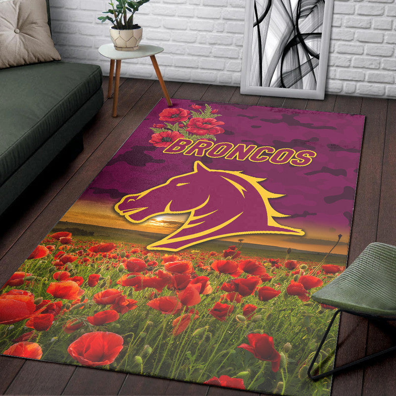 brisbane-broncos-anzac-2022-area-rug-poppy-flowers-vibes