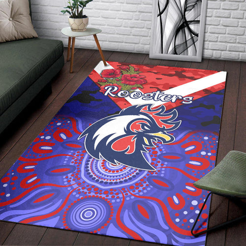 sydney-roosters-anzac-2022-area-rug-indigenous-vibes-blue
