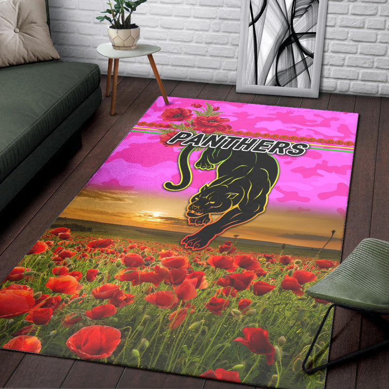 penrith-panthers-anzac-2022-area-rug-poppy-flowers-vibes-pink