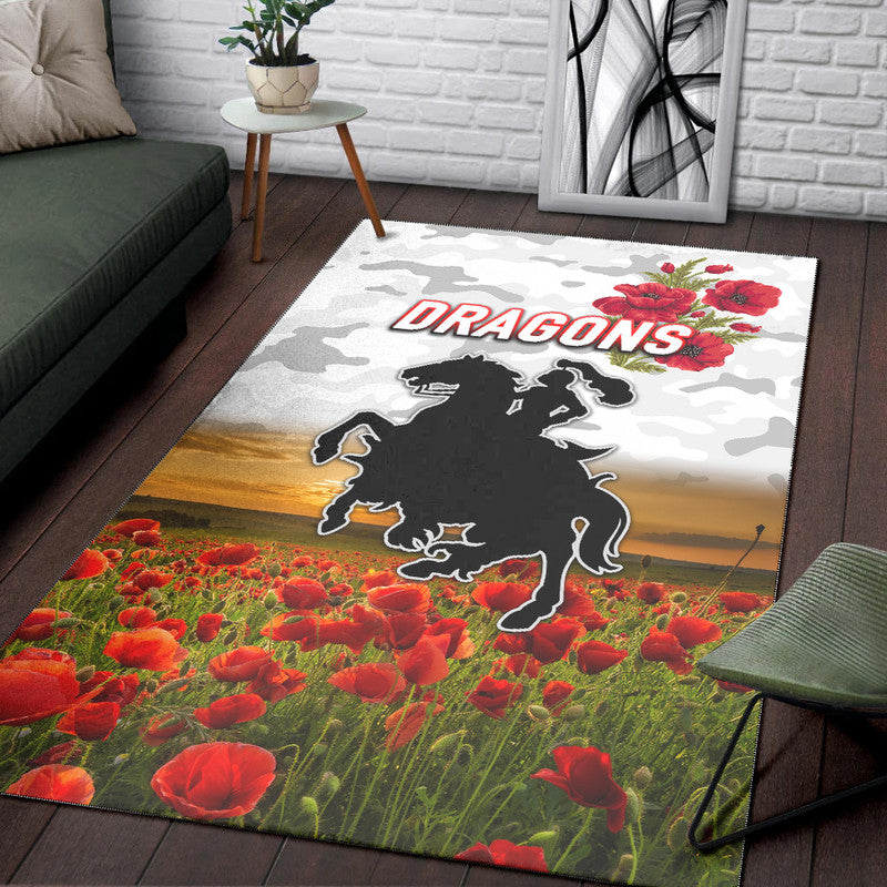 st-george-illawarra-dragons-anzac-2022-area-rug-poppy-flowers-vibes-white