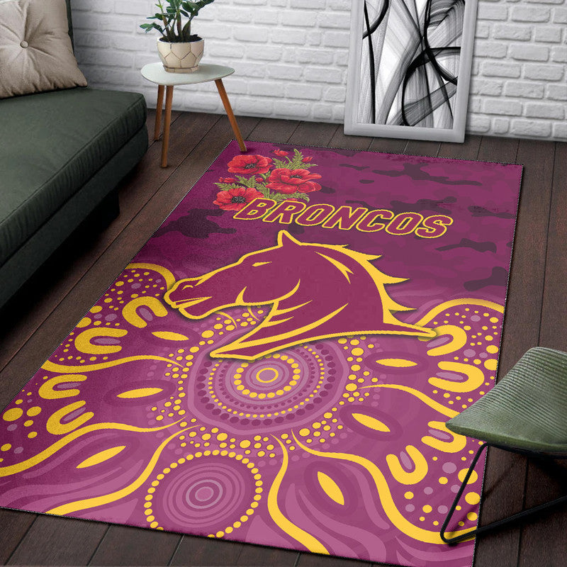 brisbane-broncos-anzac-2022-area-rug-indigenous-vibes