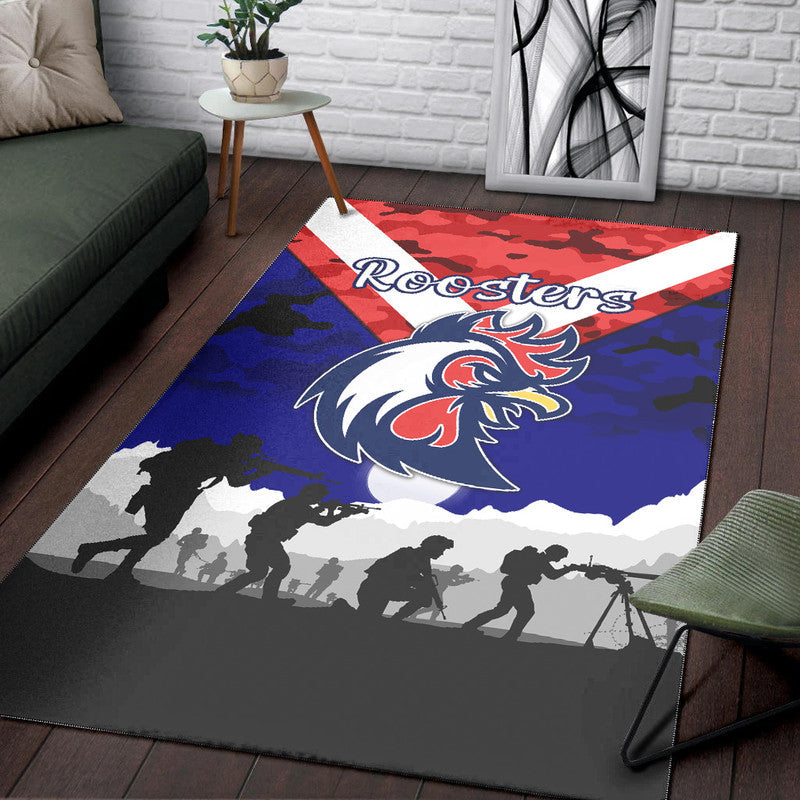 sydney-roosters-anzac-2022-area-rug-simple-style-blue