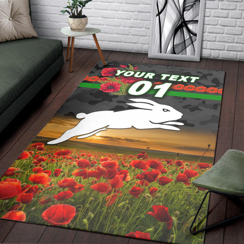 custom-personalised-south-sydney-rabbitohs-anzac-2022-area-rug-poppy-flowers-vibes-black