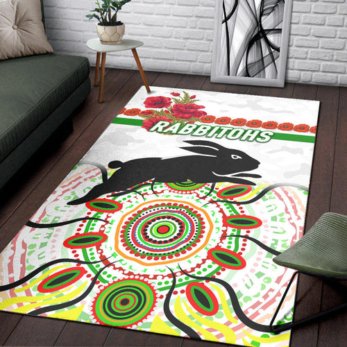 south-sydney-rabbitohs-anzac-2022-area-rug-indigenous-vibes-white