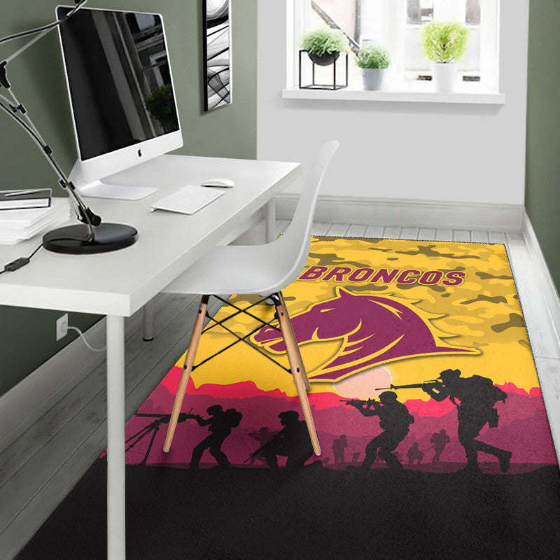 brisbane-broncos-anzac-2022-area-rug-simple-style-gold