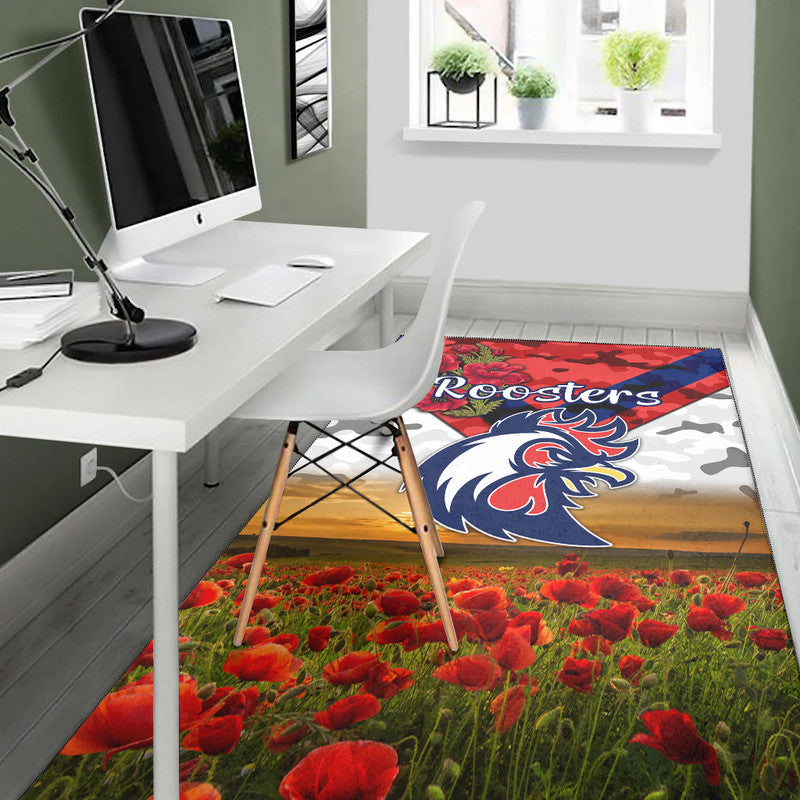 sydney-roosters-anzac-2022-area-rug-poppy-flowers-vibes-white