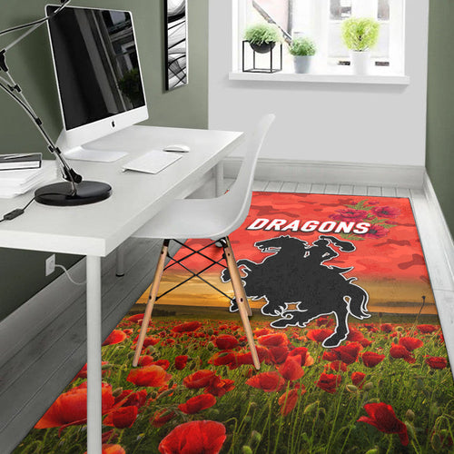 st-george-illawarra-dragons-anzac-2022-area-rug-poppy-flowers-vibes-red