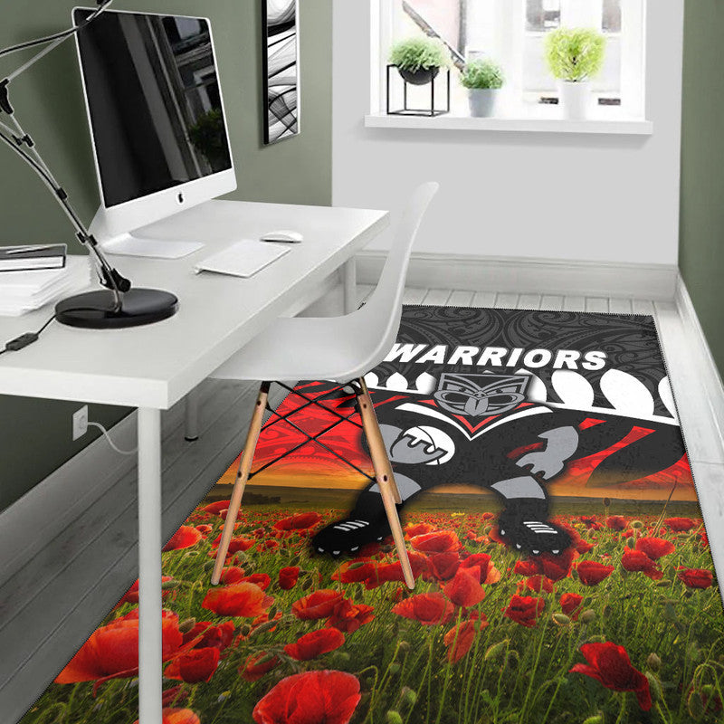 new-zealand-warriors-anzac-2022-area-rug-maori-poppy-flowers-vibes